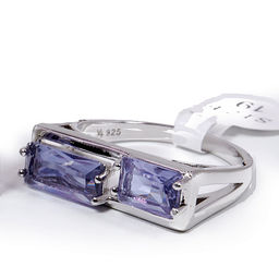 Комплект ювелирной бижутерии Silver Gold кольцо и серьги с Аметрином - Сандаловый дом фото 3