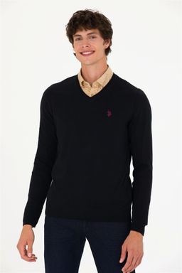 U. S. Polo Assn Мужской черный базовый свитер - U.s. polo assn фото 8