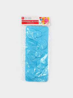 Форма для леденцов Доляна Улыбка, силикон, 25?9.5 см, 5 ячеек, с палочками, МИКС