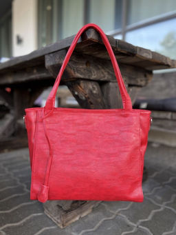 Женская сумка шоппер из эко кожи 006 Красный - Kenguluna фото 2