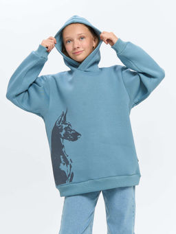 Худи Деним с принтом утепленное 7+ - Bungly фото 6