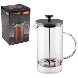 Френч-пресс Grigio, объём: 1000 мл, со стеклянной ручкой/с окрашенной стальной крышкой арт.108388 /MALLONY/