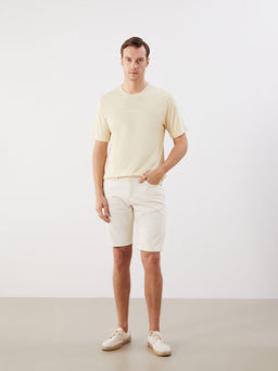 Bisiklet Yaka Bask?l? Penye Erkek Ti??rt