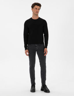 Siyah Slim Fit Bisiklet Yaka Triko Kazak - Pierre cardin фото 4