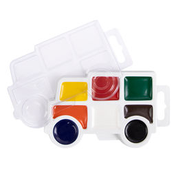 Краска акварель Лео Расти медовая без кисти в пластиковой упаковке с европодвесом LGW-0108 8 цв. Машинка  фото 4