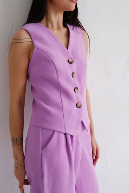 12442 Костюм брючный с жилетом сиреневый - Martichelli фото 14