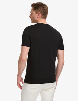 Siyah Slim Fit Bisiklet Yaka Triko Ti__rt