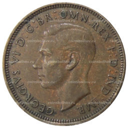 Монета 1/2 пенни 1938 года Австралия