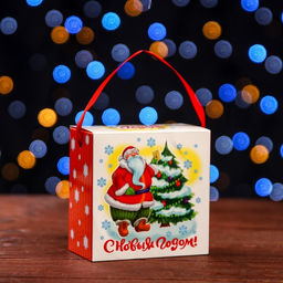 Цена за 5 шт. Подарочная коробка Весёлый Дед Мороз, 11 х 6 х 11 см