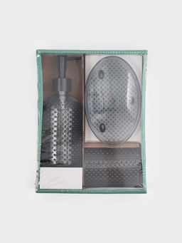 Набор для ванной «Капель», 3 предмета, дозатор для мыла, стакан, мыльница