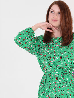 Платье зеленое в мелкий цветок - Almond фото 4
