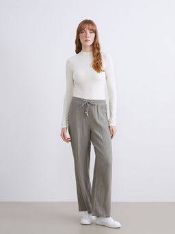 Beli Lastikli Dokulu M?slin Kad?n Pantolon