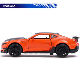 Машинка металлическая Спорт, инерция, открываются двери, багажник, цвет оранжевый - Автоград фото 3