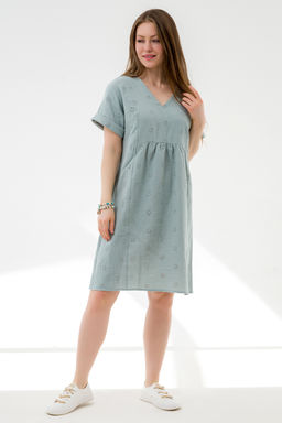 Летнее платье с вышивкой мята - Odis фото 3