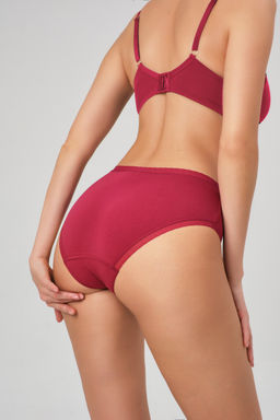 Набор трусов OIRO 0117 женские хлопковые изумруд/синий/бордовый 3 шт