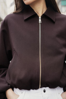 CHAQUETA GLOBO CREMALLERA / Marr?n - Zara фото 6