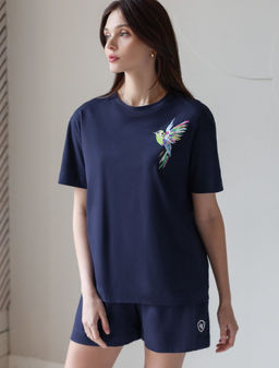 Футболка с принтом свободная из премиального 100% хлопка