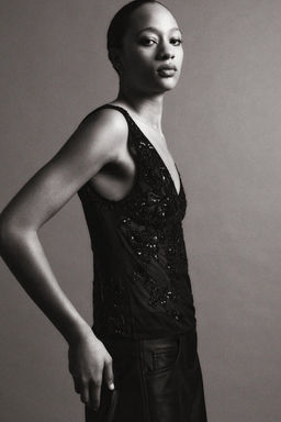 EMBROIDERED TULLE STRAP TOP - Zara фото 3