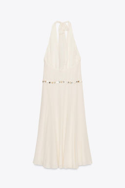BEADED HALTER MIDI DRESS - Zara фото 7
