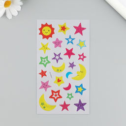 Цена за 3 шт. Наклейка пластик «Ночное небо», 9.5×17.5 см, МИКС