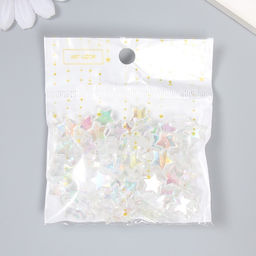 Цена за 2 шт. Набор бусин для творчества пластик "Звезда. Белый перламутр" набор 20 гр 1,1х1,1х0,4 см