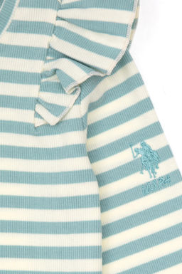 K_z _ocuk Mint _izgili Bisiklet Yaka Sweatshirt - U.s. polo assn фото 5