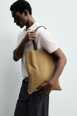 BOLSO SHOPPER PIEL / Marr?n Tabaco