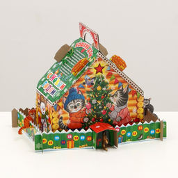 Цена за 5 шт. Подарочная коробка Кошкин дом, 22,5 х 23 х 12,5 см