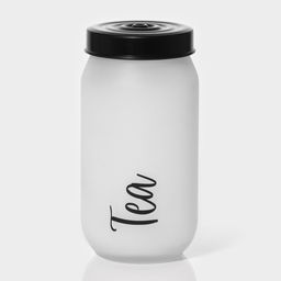 Банка для сыпучих продуктов Herevin Tea, 1 л, стекло, белая