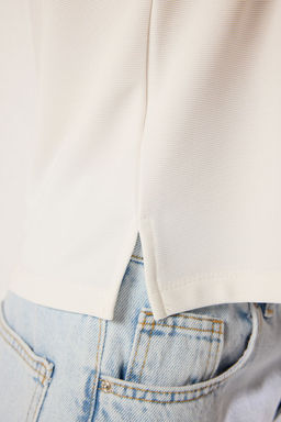 Lacivert C?tc?tl? Polo Yaka S?f?r Kol Regular Orme Bluz TWOSS25BZ00076 - Trendyolmilla фото 9