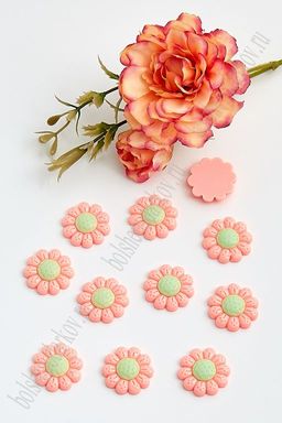 Кабошон "Цветочек" (50 шт) SF-3813, розовый персик