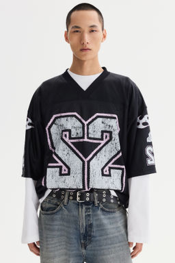 Camiseta de malla estampada Oversized Fit - H&m фото 3
