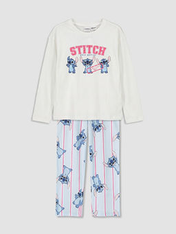 Stitch Bask?l? K?z ?ocuk Pijama Tak?m