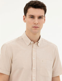Bej Regular Fit K_sa Kollu G_mlek - Pierre cardin фото 2