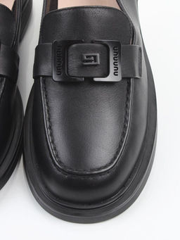 03-DEB57-1 BLACK Лоферы женские (натуральная кожа)