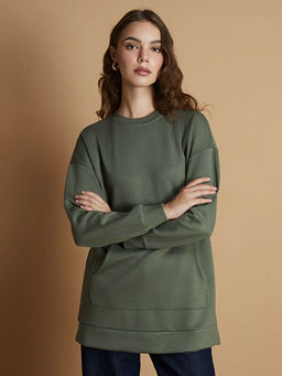 Bisiklet Yaka Kad?n Sweatshirt Tunik