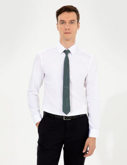 Beyaz Slim Fit Uzun Kollu G_mlek