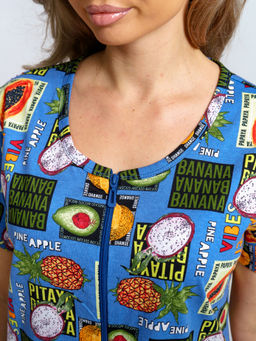 924 Халат "Тропики/голубой"