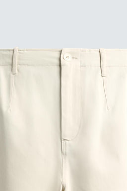 TWILL TEXTURED TROUSERS WITH BELT