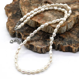 Бусы из жемчуга барокко 4*5мм цвет белый, 44см Радуга камня