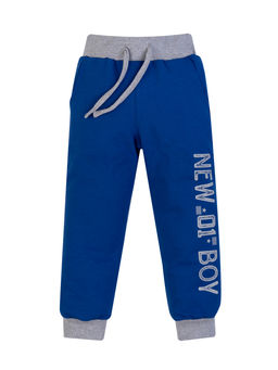 Брюки детские яркосиние с принтом