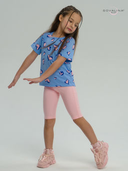 Костюм Актив розовые сердечки на голубом-розовый - Sovalina фото 14
