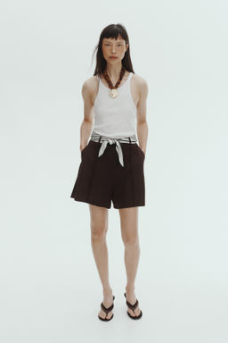 Pantal?n corto sastre con cintur?n - H&m фото 6