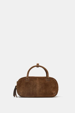 SPLIT SUEDE MINI BAG WITH DOUBLE HANDLE