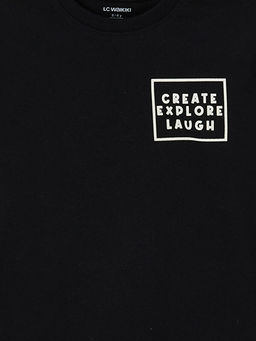 Bisiklet Yaka Bask?l? Erkek ?ocuk Ti??rt