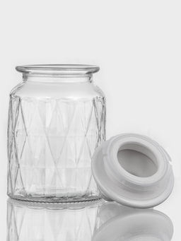 Банка для сыпучих Доляна «Голубки», 1 л, 11×24 см, с керамической крышкой, стекло, прозрачная