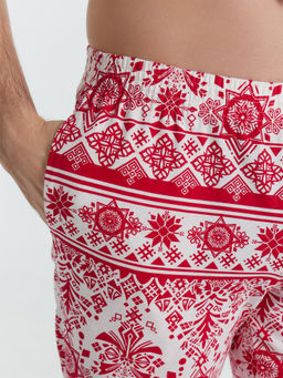 Пижама мужская красная с принтом и надписью Чакаю каляды красный +новогодний орнамент 591023 - Mark formelle фото 8