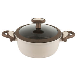 51107 GIPFEL Кастрюля STADELLA BEIGE 20х9.5см/3л со стеклянной крышкой, ручками c покрытием Soft-touch, c двуслойным антипригарным покрытием и индукционным дном. Материал: алюминий. Толщина: 2.3/5.5мм  фото 2