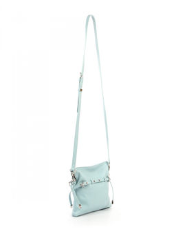 LACCOMA сумка АЛ3020-6-голубой натуральная кожа хлопок фото 4