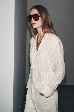 ZW COLLECTION STRIPED SHIRT - Zara фото 5